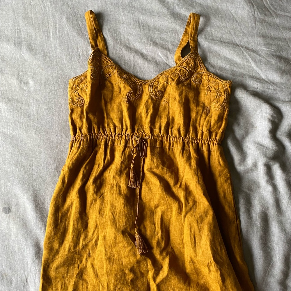 J Crew Linen Sundress - Yellow Size 10